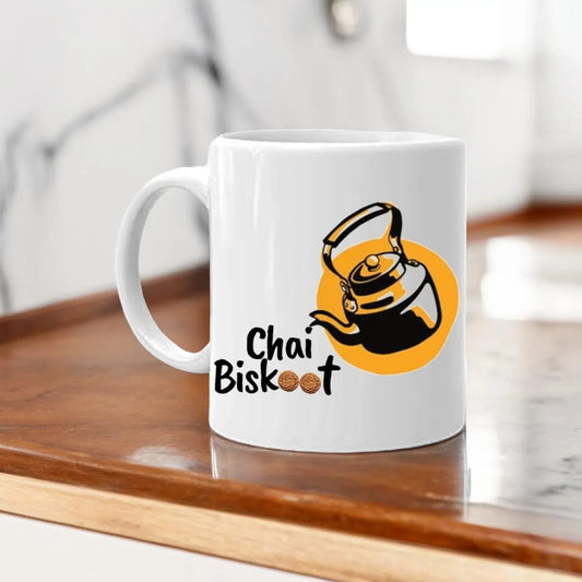 Hindi Quote Printed on Coffee Mug | Chai Biskoot Printed Mug