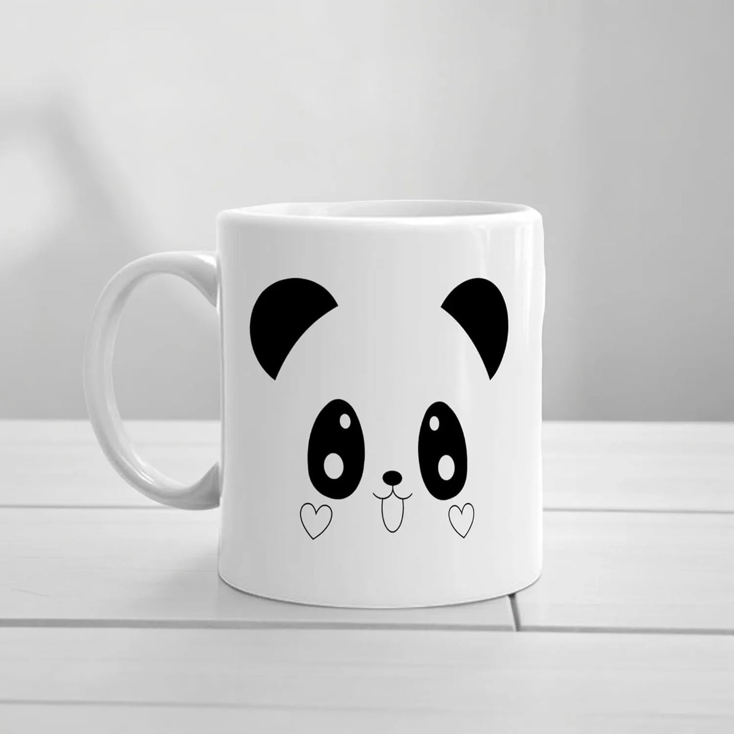 Panda Face Printed White Ceramic Coffee Mug