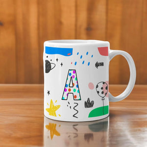 Alphabet Printed Ceramic Coffee Mug for Your Loved One