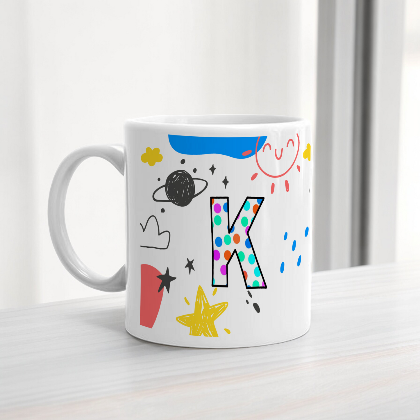 Alphabet Printed Ceramic Coffee Mug for Your Loved One