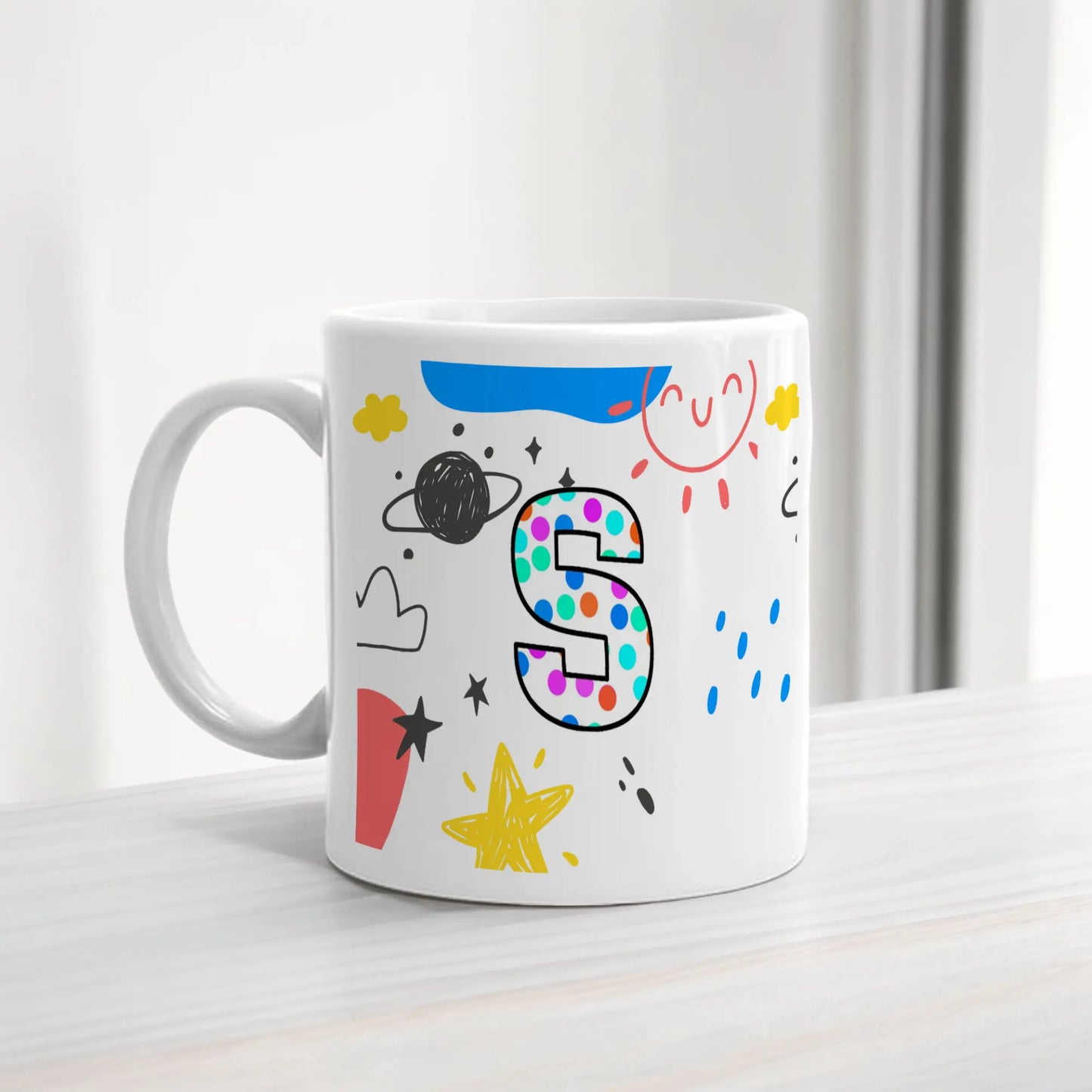 Alphabet Printed Ceramic Coffee Mug for Your Loved One