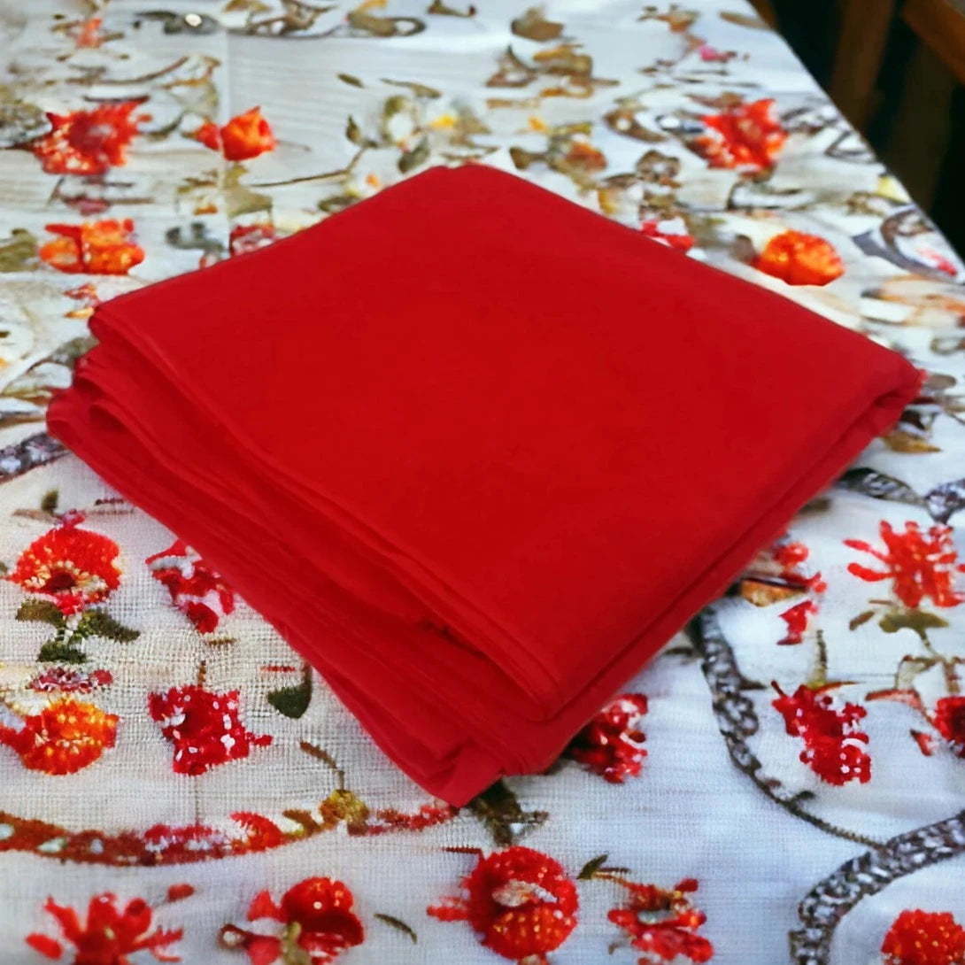 Cotton Cloth for Puja | Red Pooja Cloth | Pooja Cotton Cloth (1 Meter)