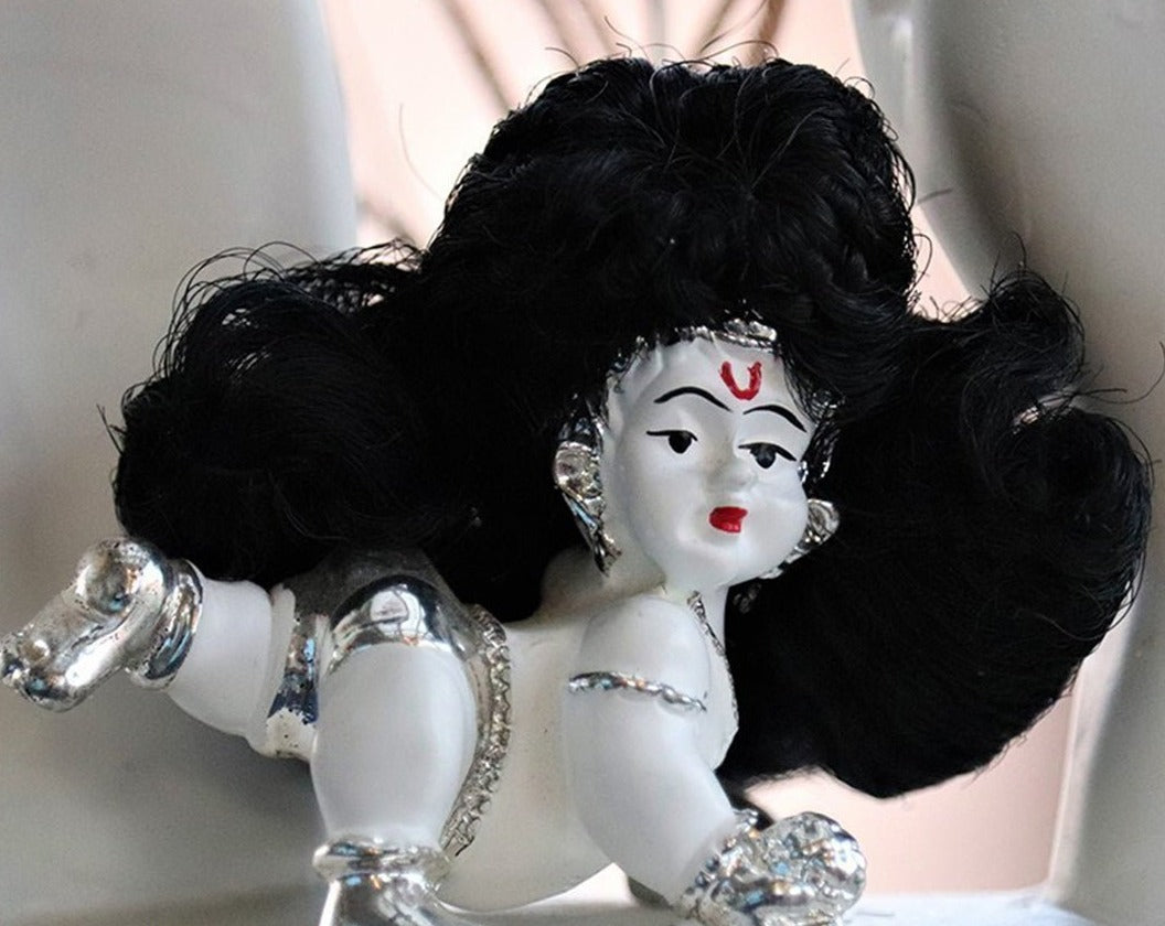 Buy Laddu Gopal Wig Baal/Hair | Krishna Idol Curly Hair Sringar ( 2 Set ) online